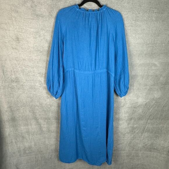 Velvet Graham Spencer Dress Womens Small Blue Audrey Midi Lagenlook Boho Cottage - Picture 7 of 15